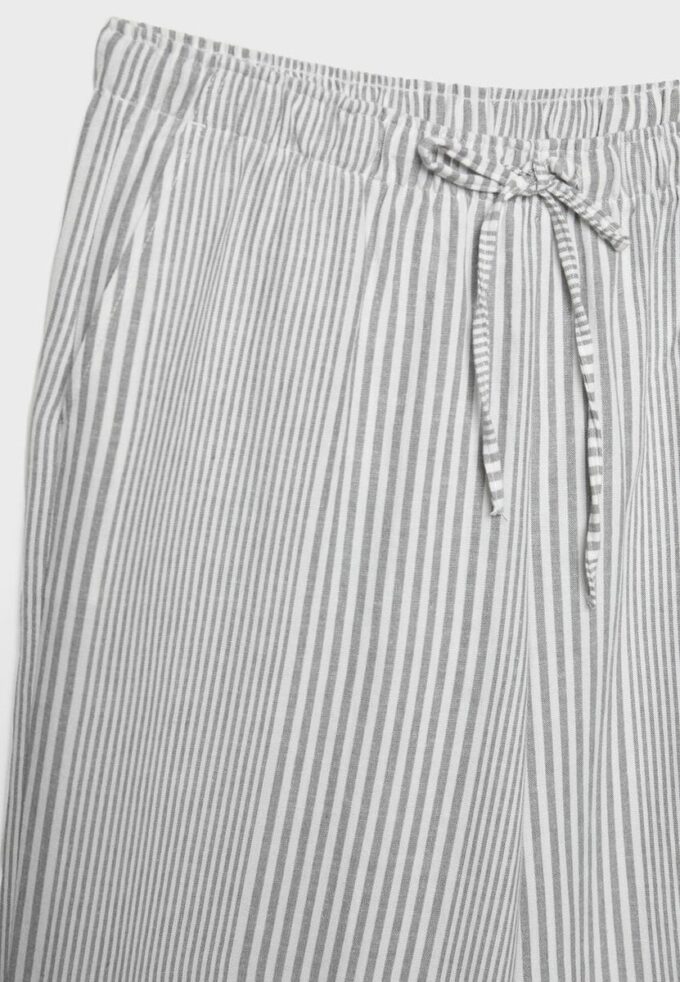 Pantaloni fluizi din amestec de in cu dungi Pantaloni fluizi din amestec de in cu dungi