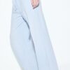 Pantaloni fluizi din denim cu șnur Pantaloni fluizi din denim cu șnur