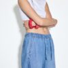 Pantaloni fluizi din denim cu șnur
