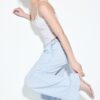 Pantaloni fluizi din denim cu șnur Pantaloni fluizi din denim cu șnur