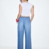 Pantaloni fluizi din denim cu șnur