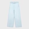 Pantaloni fluizi din denim cu șnur Pantaloni fluizi din denim cu șnur