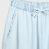 Pantaloni fluizi din denim cu șnur Pantaloni fluizi din denim cu șnur