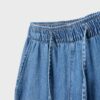Pantaloni fluizi din denim cu șnur