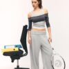 Pantaloni jogger balon cu talie răsfrântă, cu textură Soft-Touch la atingere Pantaloni jogger balon cu talie răsfrântă, cu textură Soft-Touch la atingere