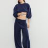 Pantaloni jogger balon cu talie răsfrântă, cu textură Soft-Touch la atingere Pantaloni jogger balon cu talie răsfrântă, cu textură Soft-Touch la atingere