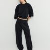 Pantaloni jogger balon cu talie răsfrântă, cu textură Soft-Touch la atingere Pantaloni jogger balon cu talie răsfrântă, cu textură Soft-Touch la atingere