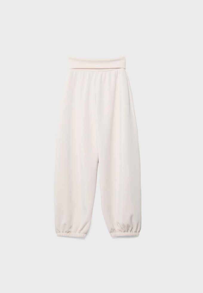Pantaloni jogger balon cu talie răsfrântă, cu textură Soft-Touch la atingere Pantaloni jogger balon cu talie răsfrântă, cu textură Soft-Touch la atingere
