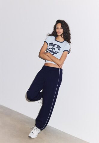 Pantaloni jogger cu bordură