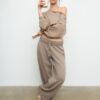 Pantaloni jogger cu croi drept și efect spălat Pantaloni jogger cu croi drept și efect spălat