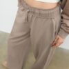 Pantaloni jogger cu croi drept și efect spălat Pantaloni jogger cu croi drept și efect spălat