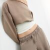 Pantaloni jogger cu croi drept și efect spălat Pantaloni jogger cu croi drept și efect spălat