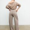 Pantaloni jogger cu croi drept și efect spălat Pantaloni jogger cu croi drept și efect spălat