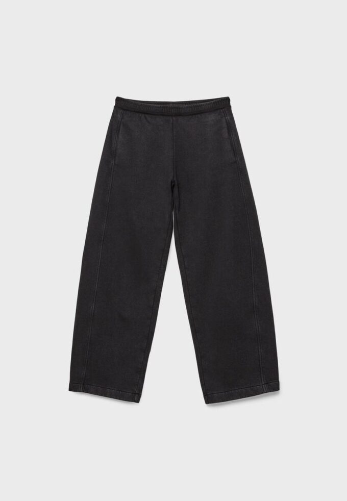 Pantaloni jogger din fleece cu spălare acidă și textură Soft-Touch Pantaloni jogger din fleece cu spălare acidă și textură Soft-Touch