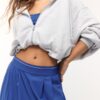 Pantaloni jogger palazzo cu talie elastică și textură Soft-Touch la atingere Pantaloni jogger palazzo cu talie elastică și textură Soft-Touch la atingere