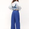 Pantaloni jogger palazzo cu talie elastică și textură Soft-Touch la atingere Pantaloni jogger palazzo cu talie elastică și textură Soft-Touch la atingere