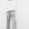 Pantaloni jogger Wide Leg, cu textură Soft-Touch la atingere și detaliu de cusătură în față Pantaloni jogger Wide Leg, cu textură Soft-Touch la atingere și detaliu de cusătură în față