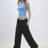 Pantaloni jogger Wide Leg, cu textură Soft-Touch la atingere și detaliu de cusătură în față Pantaloni jogger Wide Leg, cu textură Soft-Touch la atingere și detaliu de cusătură în față