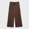 Pantaloni jogger Wide Leg, cu textură Soft-Touch la atingere și detaliu de cusătură în față Pantaloni jogger Wide Leg, cu textură Soft-Touch la atingere și detaliu de cusătură în față