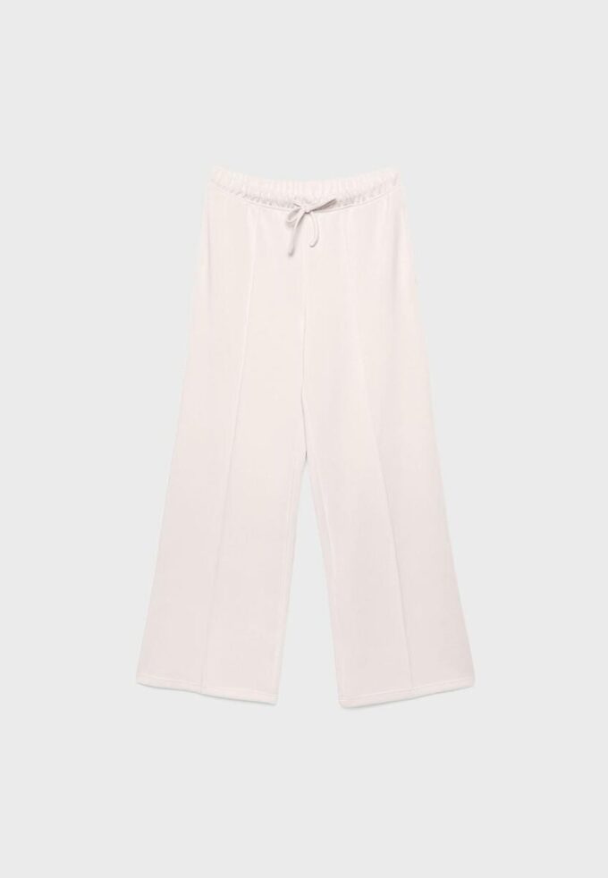 Pantaloni jogger Wide Leg, cu textură Soft-Touch la atingere și detaliu de cusătură în față Pantaloni jogger Wide Leg, cu textură Soft-Touch la atingere și detaliu de cusătură în față