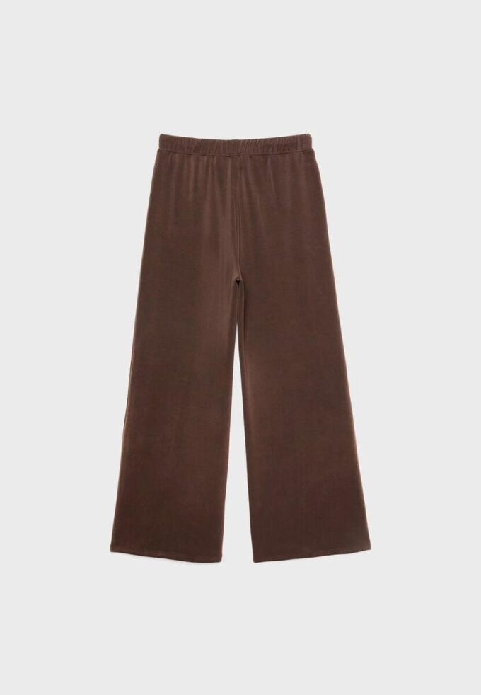 Pantaloni jogger Wide Leg, cu textură Soft-Touch la atingere și detaliu de cusătură în față Pantaloni jogger Wide Leg, cu textură Soft-Touch la atingere și detaliu de cusătură în față