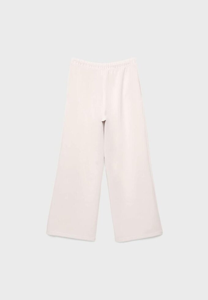 Pantaloni jogger Wide Leg, cu textură Soft-Touch la atingere și detaliu de cusătură în față Pantaloni jogger Wide Leg, cu textură Soft-Touch la atingere și detaliu de cusătură în față