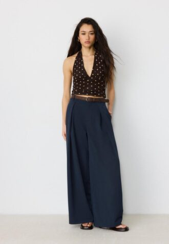 Pantaloni Maxi-Dart cu curea