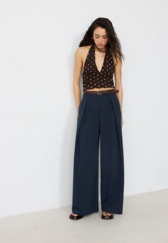 Pantaloni Maxi-Dart cu curea