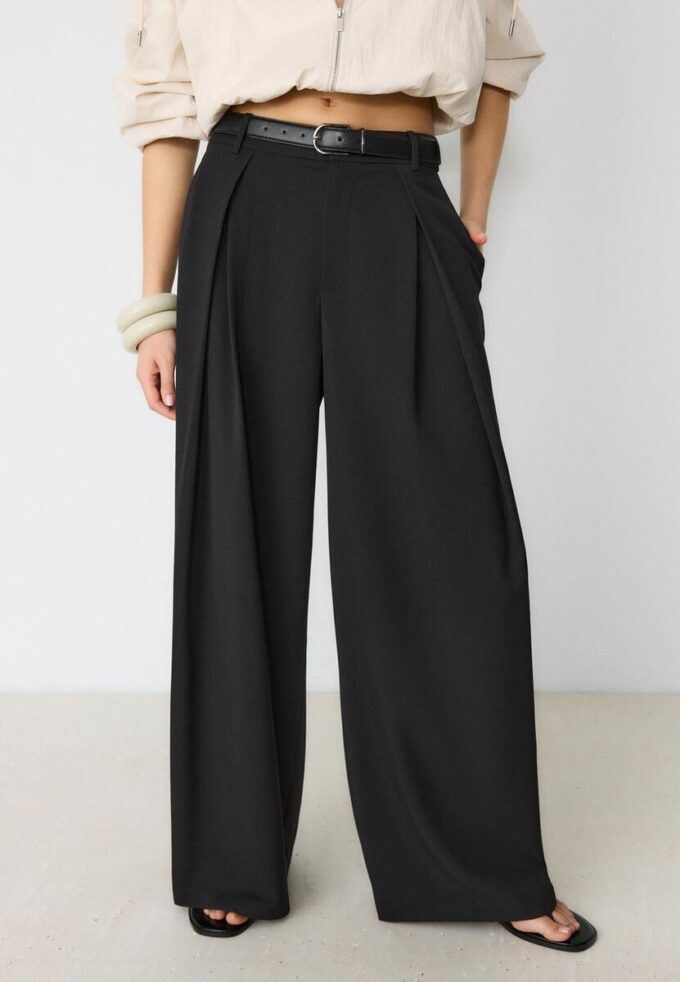 Pantaloni Maxi-Dart cu curea Pantaloni Maxi-Dart cu curea