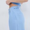 Pantaloni rustici cu croi Wide Leg și nasturi reglabili