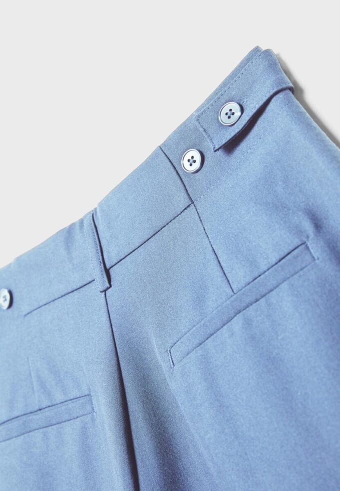 Pantaloni rustici cu croi Wide Leg și nasturi reglabili