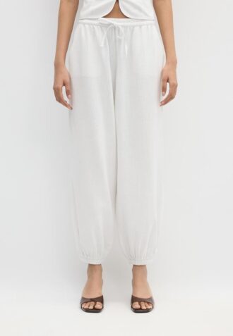 Pantaloni sarouel cu efect de in
