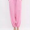 Pantaloni sarouel cu efect de in Pantaloni sarouel cu efect de in