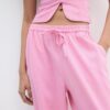 Pantaloni sarouel cu efect de in Pantaloni sarouel cu efect de in