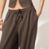 Pantaloni sarouel cu efect de in