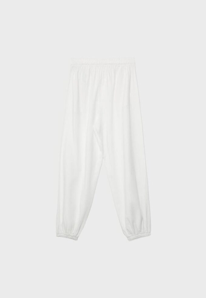 Pantaloni sarouel cu efect de in Pantaloni sarouel cu efect de in