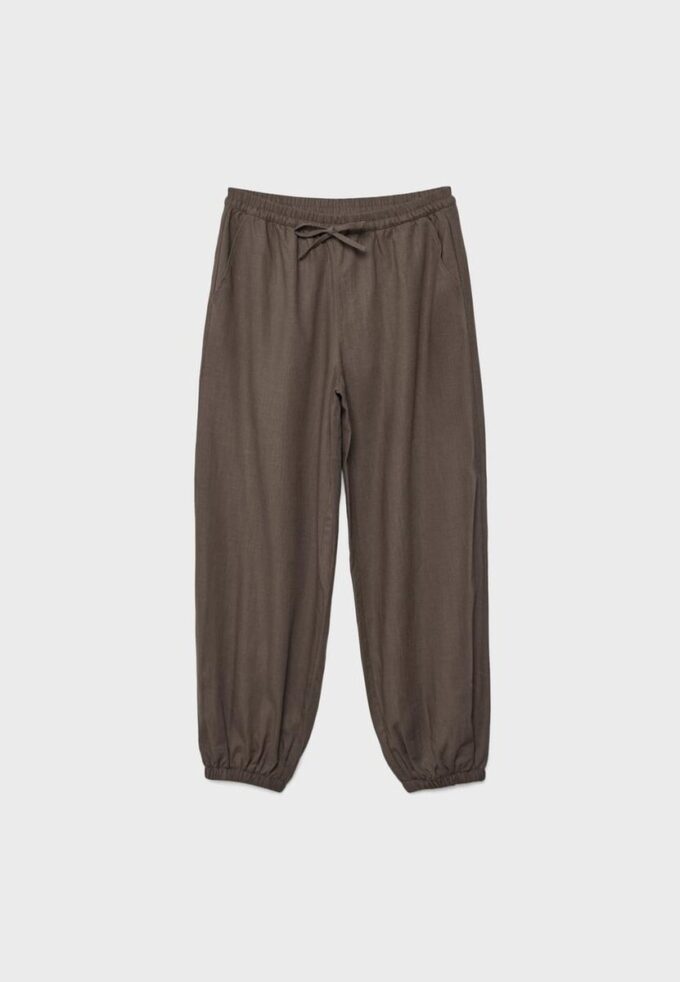 Pantaloni sarouel cu efect de in