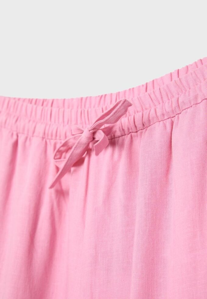 Pantaloni sarouel cu efect de in Pantaloni sarouel cu efect de in