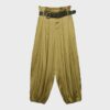Pantaloni sarouel din satin cu curea Pantaloni sarouel din satin cu curea