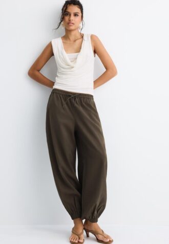 Pantaloni sarouel in lyocell