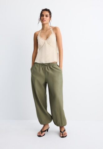 Pantaloni sarouel in lyocell