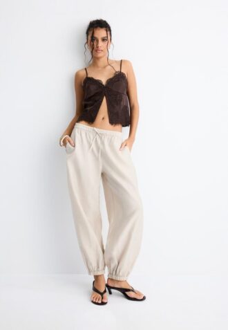 Pantaloni sarouel in lyocell