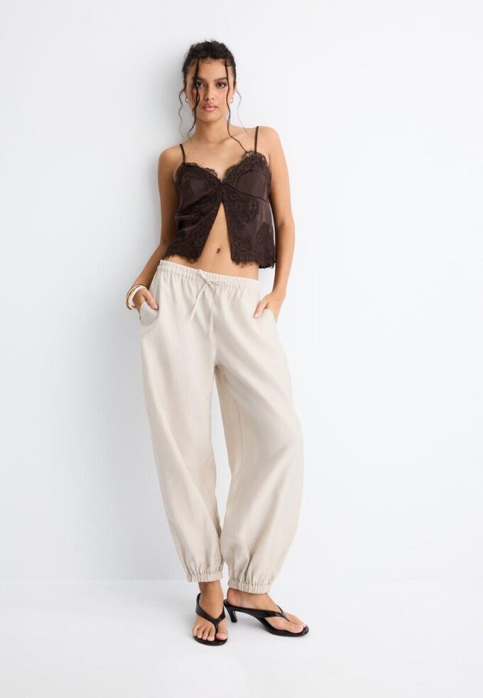 Pantaloni sarouel in lyocell Pantaloni sarouel in lyocell