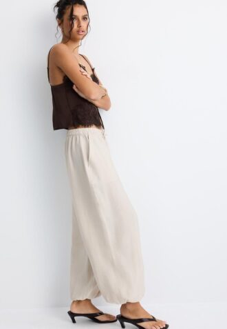 Pantaloni sarouel in lyocell