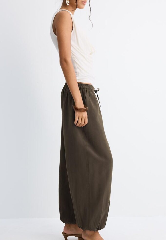 Pantaloni sarouel in lyocell Pantaloni sarouel in lyocell