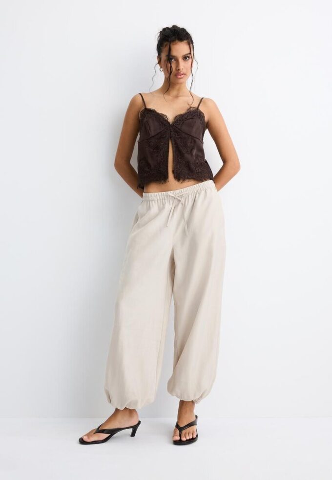 Pantaloni sarouel in lyocell Pantaloni sarouel in lyocell