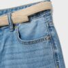 Pantaloni scurți de denim cu curea Pantaloni scurți de denim cu curea