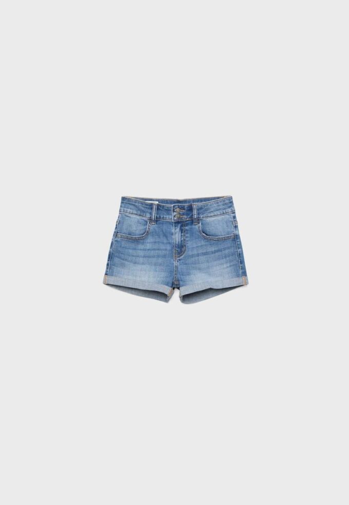 Pantaloni scurți din denim cu tiv răsfrânt Pantaloni scurți din denim cu tiv răsfrânt