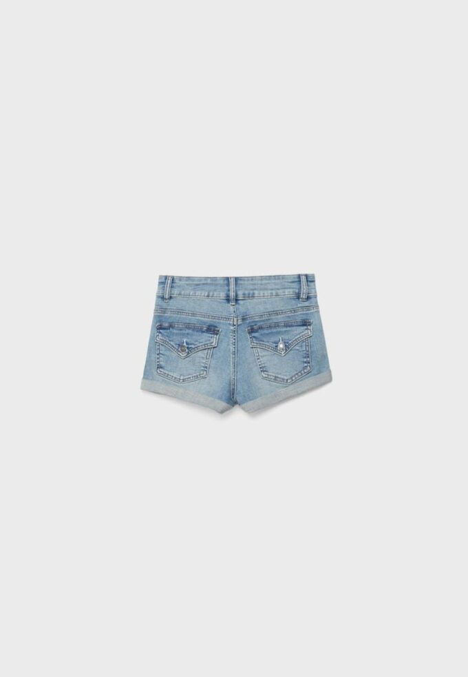 Pantaloni scurți din denim cu tiv răsfrânt Pantaloni scurți din denim cu tiv răsfrânt