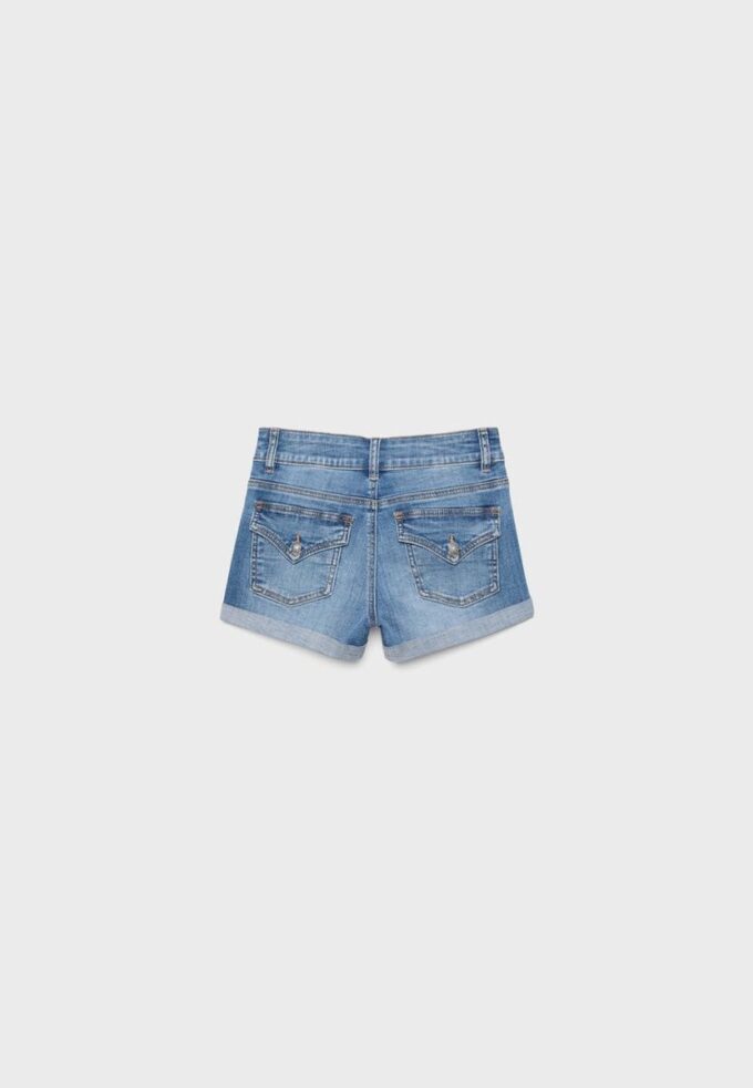 Pantaloni scurți din denim cu tiv răsfrânt Pantaloni scurți din denim cu tiv răsfrânt